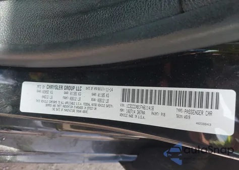 2015 Chrysler 200 Limited z USA, uszkodzony, nr VIN 1C3CCCAB1FN611418